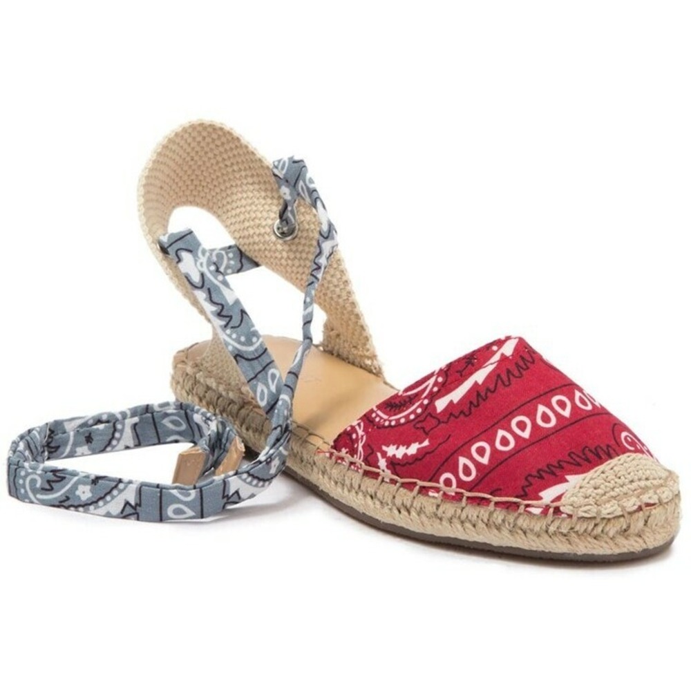 NINE WEST Meow Bandana Espadrille Sandals sz 10 New